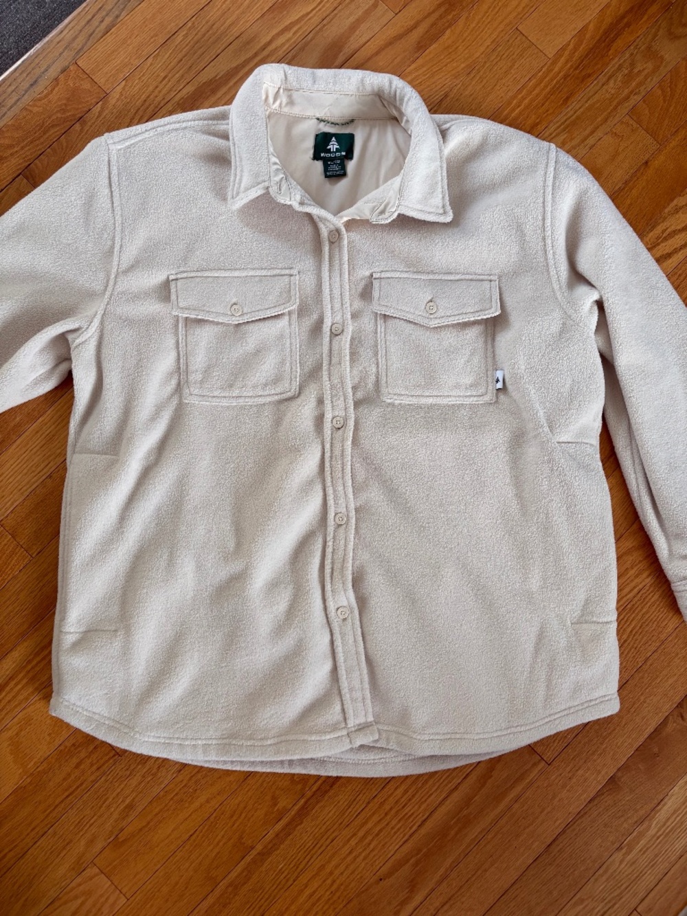 Woods Women’s Cream Fleece Shirt Jacket Shacket XL